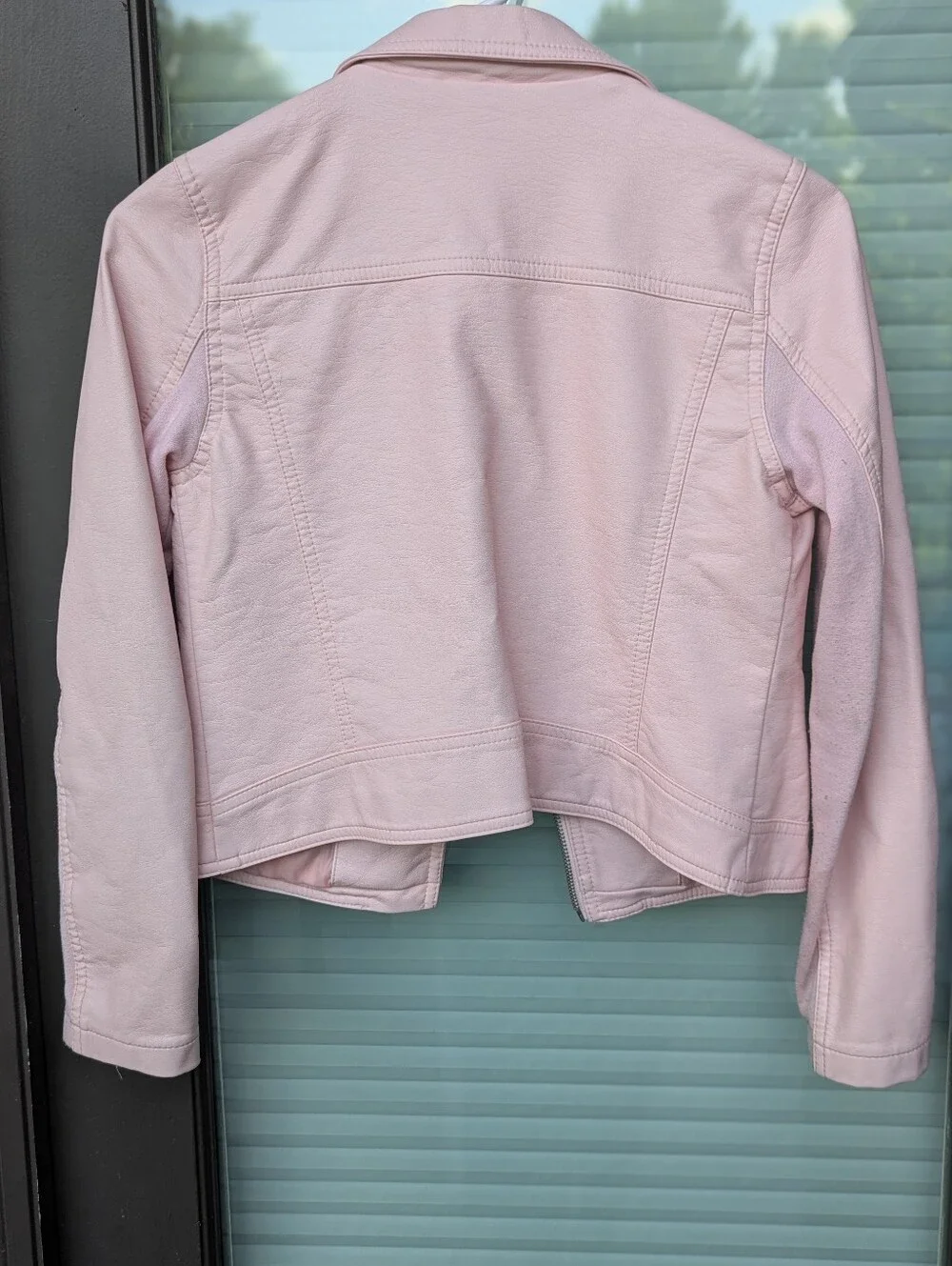 Justice Light Pink Faux Leather Moto Jacket